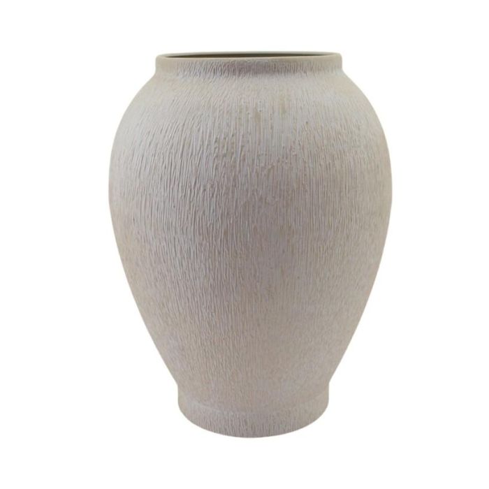 DKD Home Decor Minqian 2025a - Jarrón Scandi de Metal Beige, 25.5 x 33 x 25.5 cm (2 Unidades), Acabado Rugoso