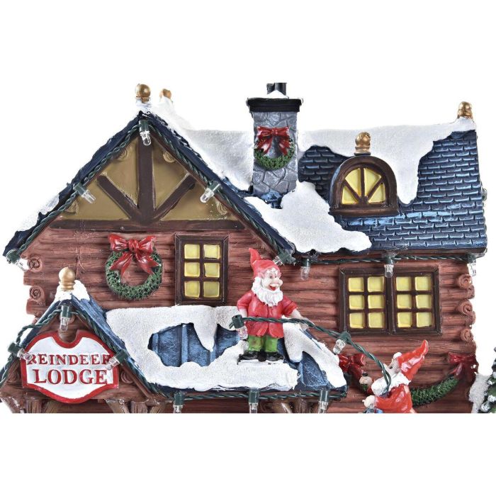 DKD Home Decor Casa Navidad Tradicional con Movimiento Musical y LED de Resina Multicolor 25.5x21x25cm Funciona con 3 Pilas AA 2 DKD Home Decor Casa Navidad Tradicional con Movimiento Musical y LED de Resina Multicolor 25.5x21x25cm Funciona con 3 Pilas AA 2