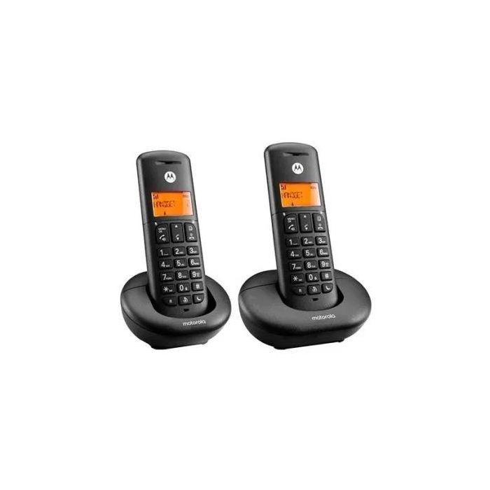 Motorola E202 Telefono Inalambrico DECT Duo Digital Kit Dos Unidades Negro