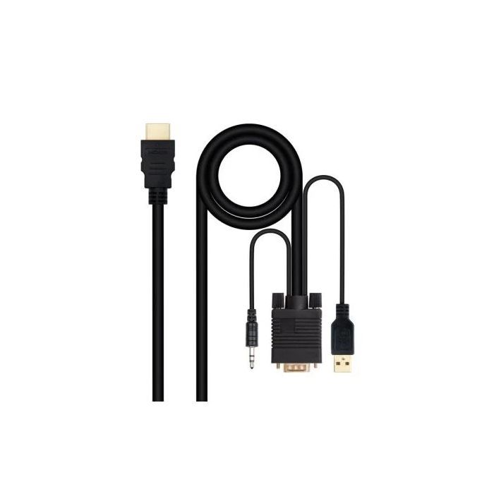Adaptador HDMI a VGA con Audio NANOCABLE 10.15.4350 1,8 m Negro