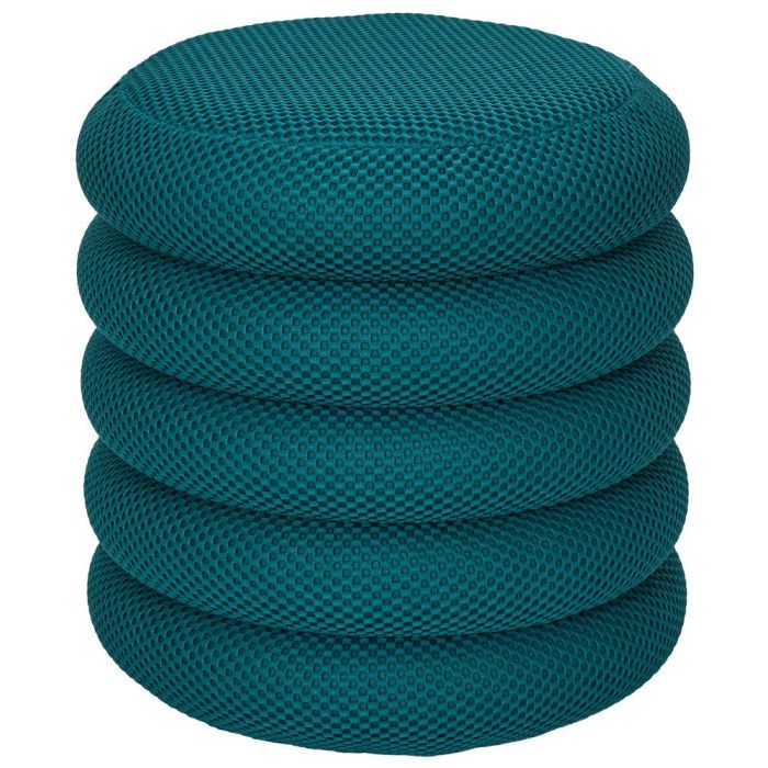 Home Deco Factory Puf Almacenaje Atom Azul - MDF y Poliéster, 37x42 cm, Soporta 110 kg 2