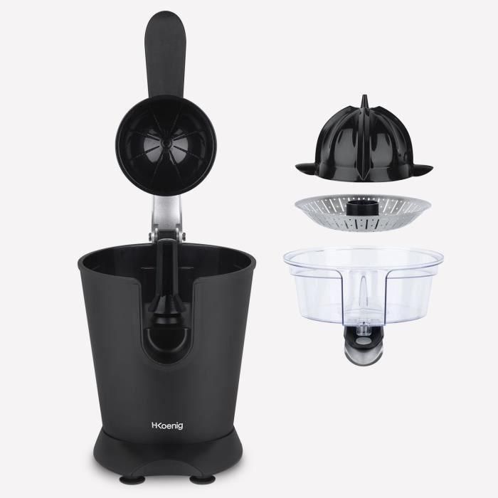 Exprimidor de cítricos - HKoeNIG - AGR82 - Eléctrico - 160 W - Dispositivo silencioso - Negro mate y acero inoxidable 3 Exprimidor de cítricos - HKoeNIG - AGR82 - Eléctrico - 160 W - Dispositivo silencioso - Negro mate y acero inoxidable 3