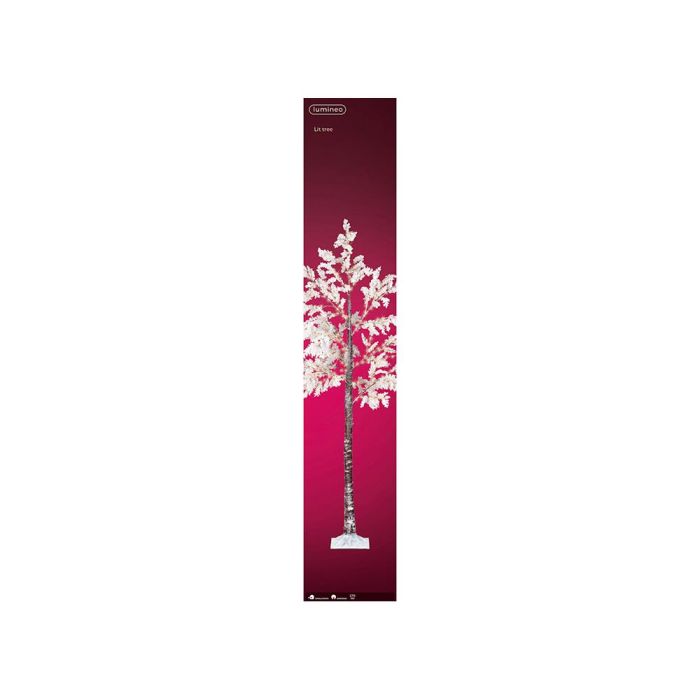 Lumineo Árbol micro LED flores blancas 210cm IP44 270 LEDs luz cálida 1