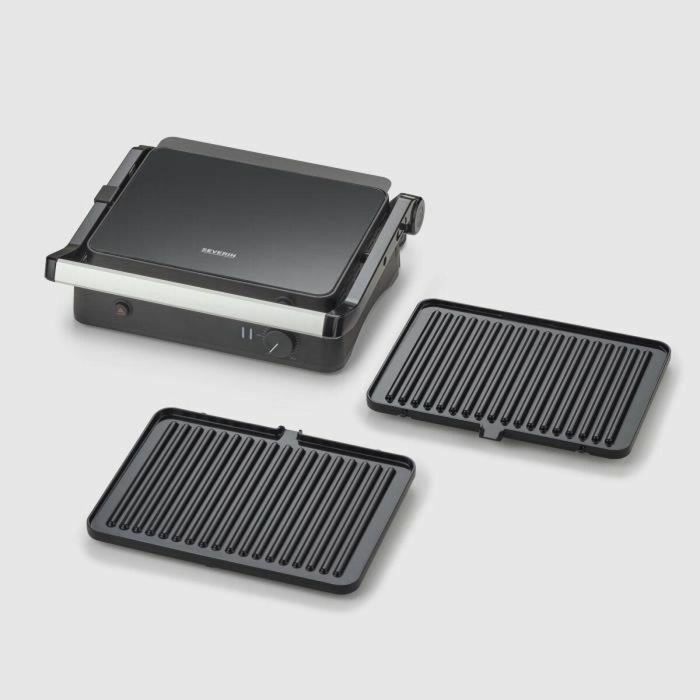 Severin KG2398 Parrilla Eléctrica Multifunción y Multiparrilla Compacta para Carnes, Verduras, Filetes y Paninis 6