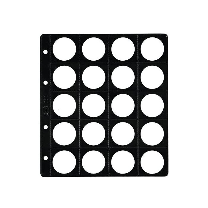 Funda Para Album De Monedas Pardo Con Alma Opaca Negra Ø 33Mm 20 Aloj. 25 unidades