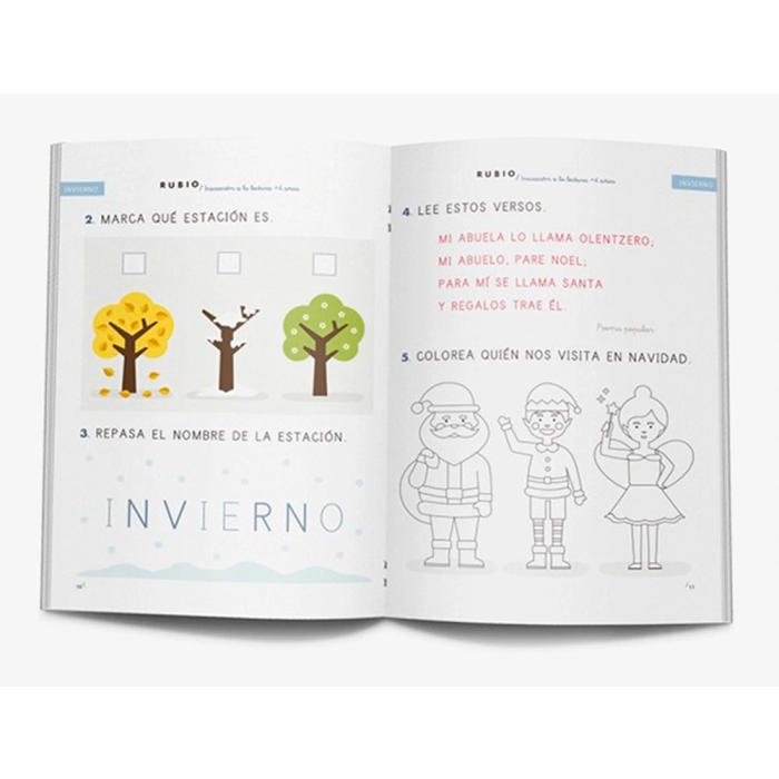 Rubio Cuaderno Iniciación a la Lectura para +4 Años con Formato DIN A5 1