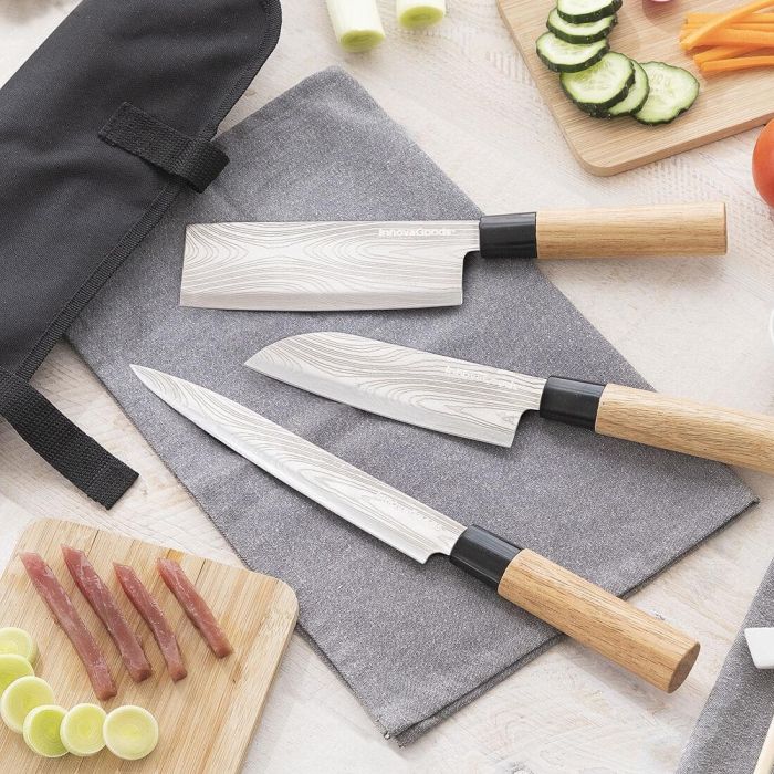 Set de Cuchillos con Funda de Transporte Profesional Damas·Q InnovaGoods 9 Set de Cuchillos con Funda de Transporte Profesional Damas·Q InnovaGoods 9