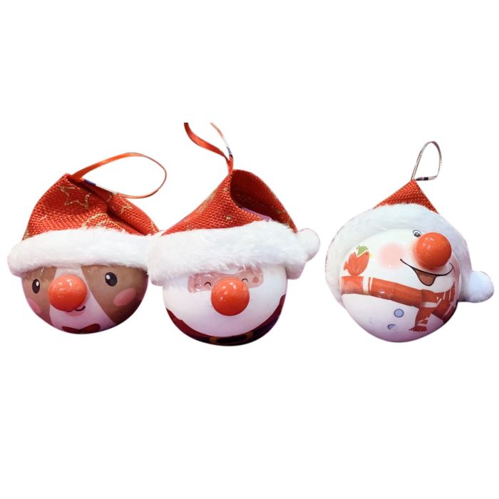 Bola Decoracion Navidad Tradicional DKD Home Decor Rojo 8 x 8 x 8 cm (6 Unidades)