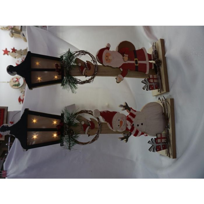 Farola Navidad Tradicional DKD Home Decor Rojo Natural 7 x 45 x 15 cm (4 Unidades)