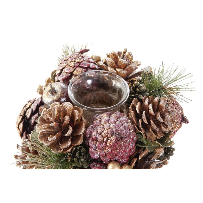 Portavela Navidad Fantasia DKD Home Decor Rojo Verde 18 x 9 x 18 cm (4 Unidades) 1