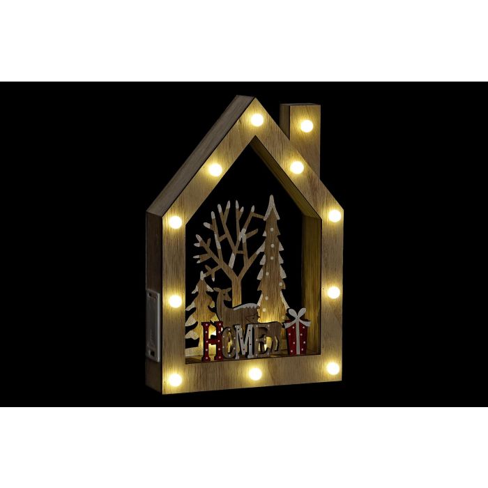 Decoracion Luminosa Navidad Alpina DKD Home Decor Marron Blanco 6.5 x 30 x 20 cm (2 Unidades) 1