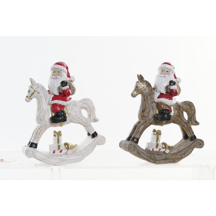 Figura Navidad Tradicional DKD Home Decor Blanco Marron 6 x 17 x 13.5 cm (2 Unidades)