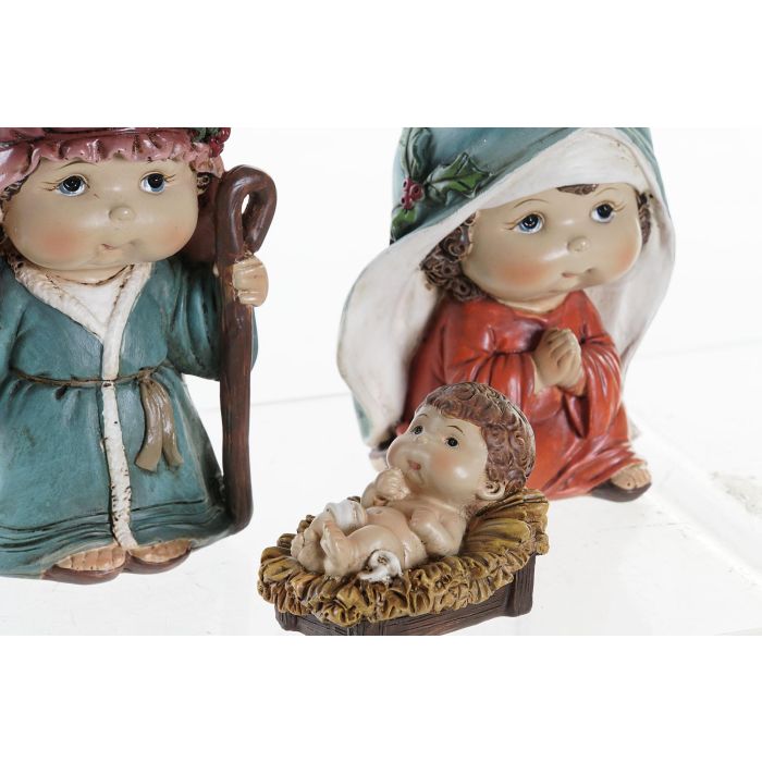 Nacimiento Navidad Tradicional DKD Home Decor Multicolor 6 x 10 x 8 cm Set de 3 1