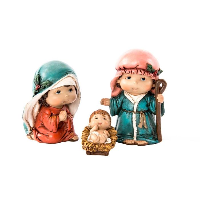 Nacimiento Navidad Tradicional DKD Home Decor Multicolor 6 x 10 x 8 cm Set de 3