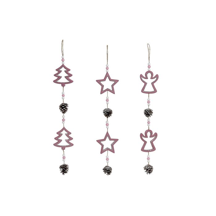 Decoracion Colgante Navidad Fantasia DKD Home Decor Rosa 4 x 50 x 9 cm (6 Unidades) 0 Decoracion Colgante Navidad Fantasia DKD Home Decor Rosa 4 x 50 x 9 cm (6 Unidades) 0