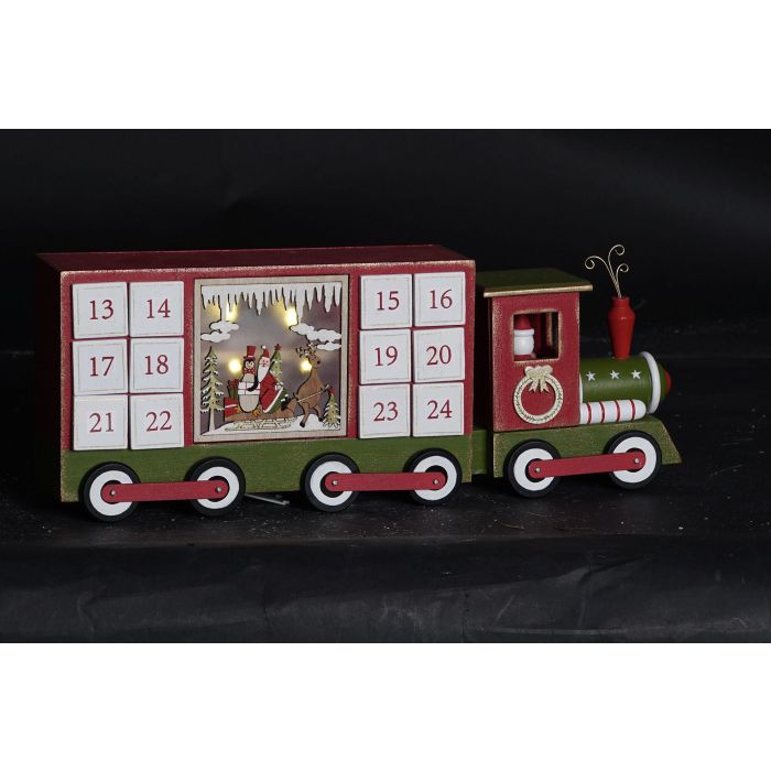 Calendario Adviento Navidad Tradicional DKD Home Decor Blanco Rojo 9.5 x 17 x 43 cm (2 Unidades) 1