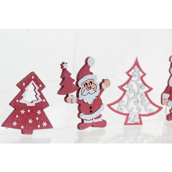 Decoracion Navidad Tradicional DKD Home Decor Rojo Blanco 4 x 0.2 x 4 cm Set de 36 (12 Unidades) 1