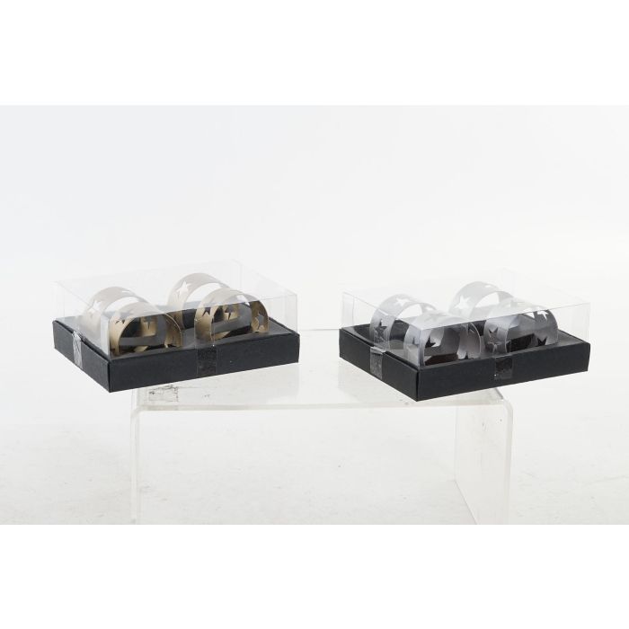 Servilletero Navidad Moderna DKD Home Decor Dorado Plateado 14 x 5 x 14 cm Set de 4 (12 Unidades) 2 Servilletero Navidad Moderna DKD Home Decor Dorado Plateado 14 x 5 x 14 cm Set de 4 (12 Unidades) 2