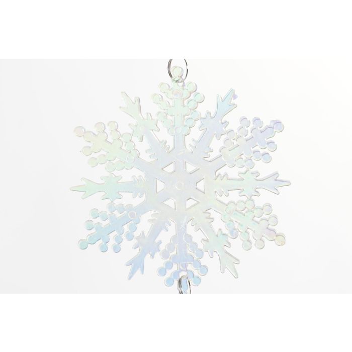 Decoracion Colgante Navidad Fantasia DKD Home Decor Plateado Blanco 0.5 x 32 x 9 cm (24 Unidades) 2