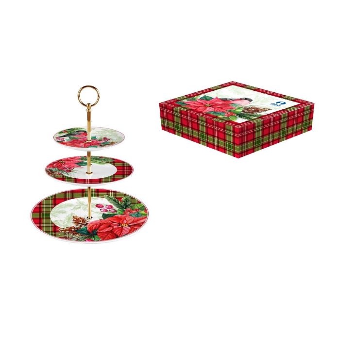 Frutero Navidad Tradicional DKD Home Decor Rojo Verde 27 x 35 x 27 cm