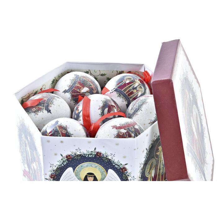 Bola Decoracion Navidad Tradicional DKD Home Decor Blanco Rojo 25 x 16 x 25 cm Set de 14 2