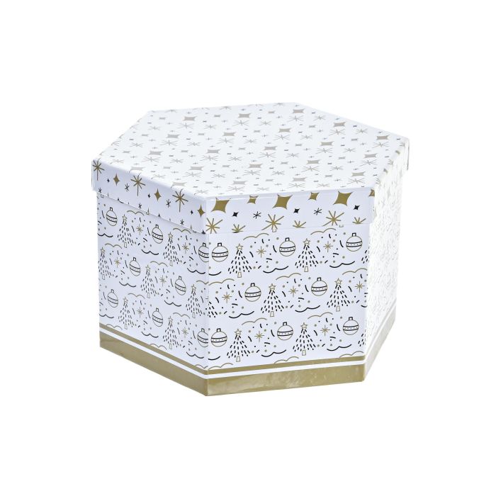 Bola Decoracion Navidad Moderna DKD Home Decor Blanco Dorado 25 x 16 x 25 cm Set de 14 3