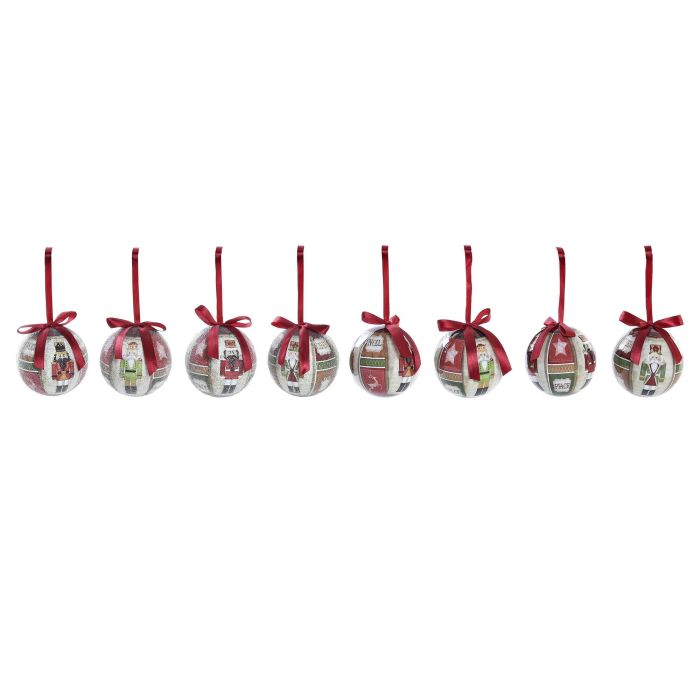 Bola Decoracion Navidad Fantasia DKD Home Decor Rojo Verde 25 x 16 x 25 cm Set de 14 (2 Unidades)