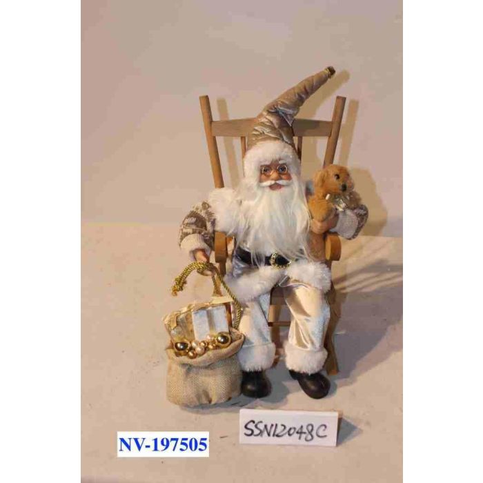 Figura Navidad Moderna DKD Home Decor Champan Gris 25 x 35 x 23 cm