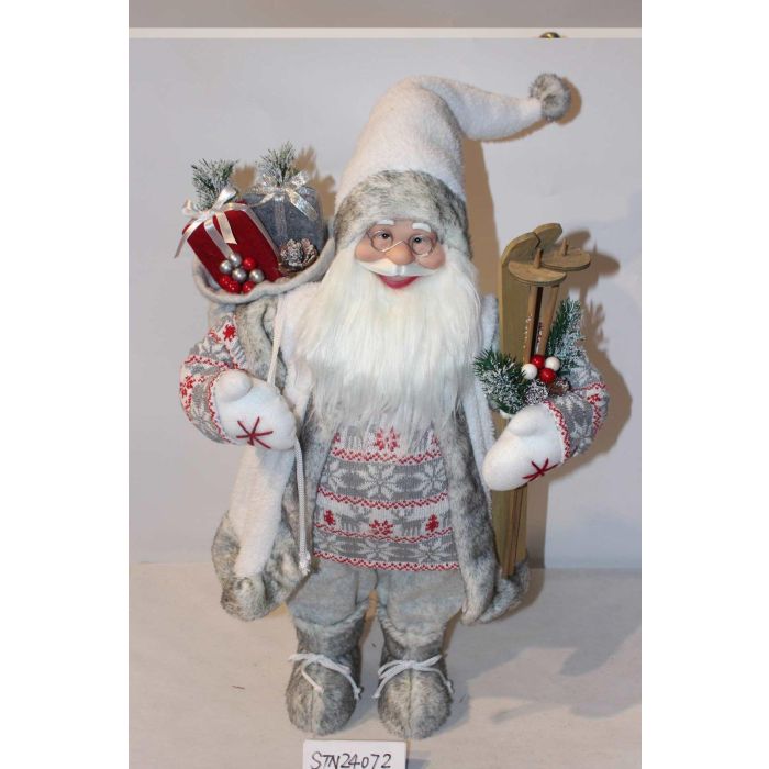 Figura Navidad Alpina DKD Home Decor Gris Gris 13 x 47 x 30 cm 1