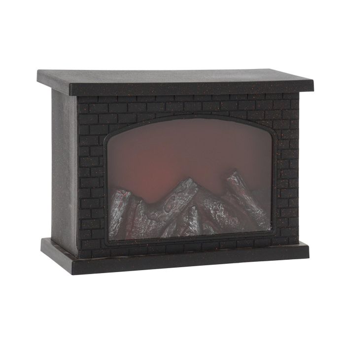 Chimenea Navidad Alpina DKD Home Decor Negro 12 x 20 x 27 cm