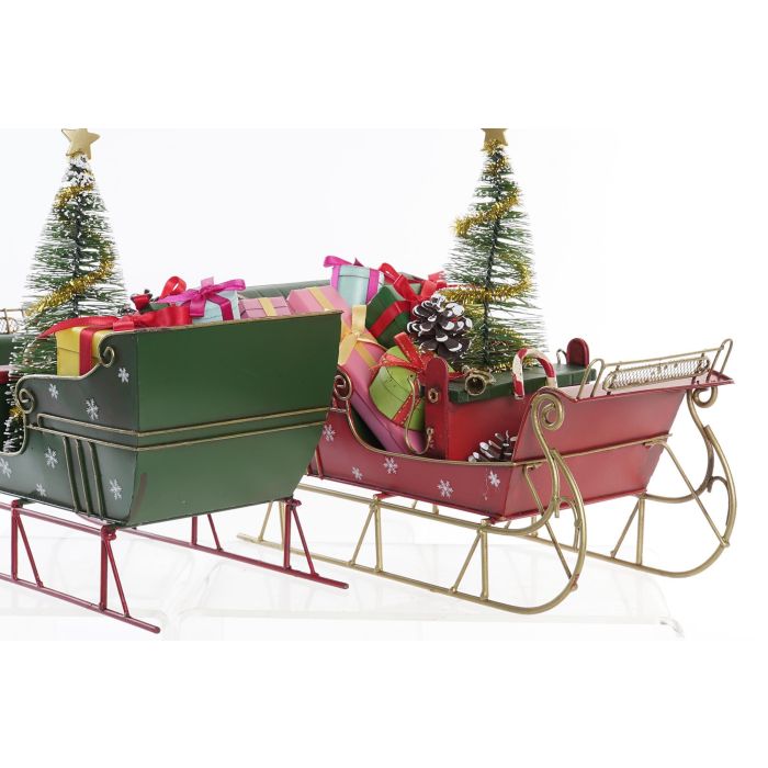 Vehiculo Decoracion Navidad Tradicional DKD Home Decor Rojo Verde 13 x 26 x 28 cm (2 Unidades) 1