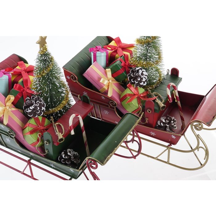 Vehiculo Decoracion Navidad Tradicional DKD Home Decor Rojo Verde 13 x 26 x 28 cm (2 Unidades) 2