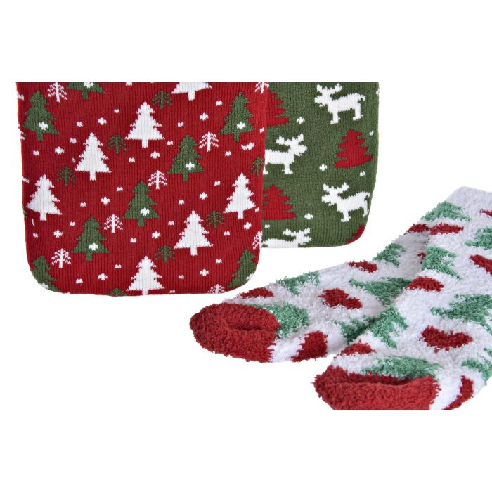 Bolsa Agua Caliente Navidad Tradicional DKD Home Decor Rojo Verde 17 x 4 x 6 cm Set de 2 (4 Unidades) 2