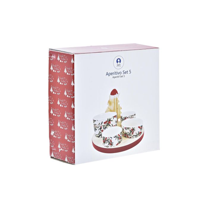 Aperitivo Navidad Tradicional DKD Home Decor Rojo Blanco 22 x 15 x 22 cm Set de 5 3