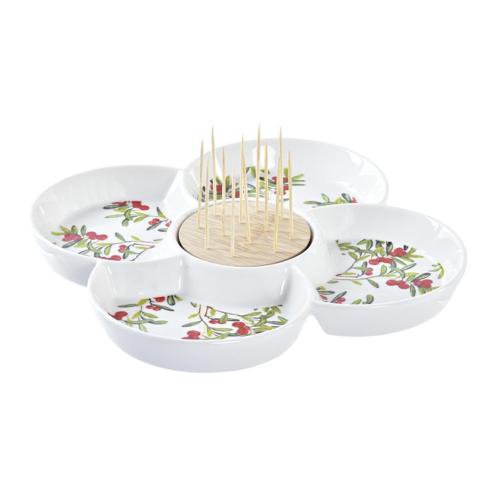 Aperitivo Navidad Tradicional DKD Home Decor Rojo Blanco 25 x 7 x 25 cm