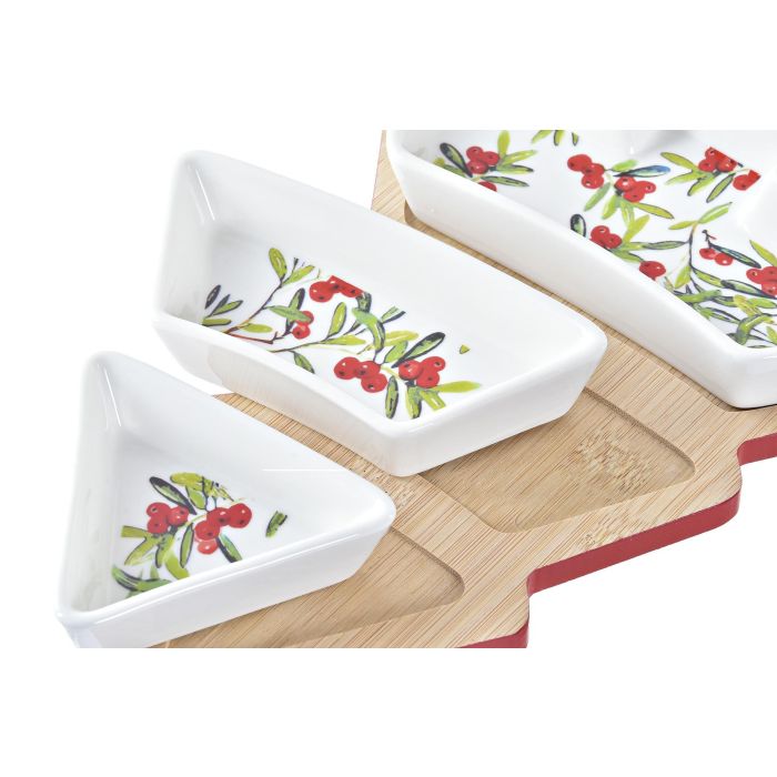 Aperitivo Navidad Tradicional DKD Home Decor Rojo Blanco 27 x 3.8 x 20 cm Set de 4 1