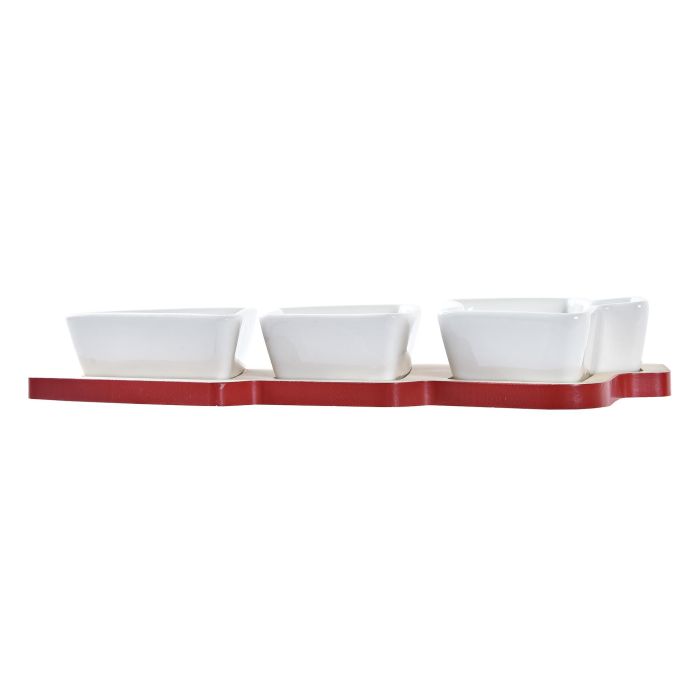 Aperitivo Navidad Tradicional DKD Home Decor Rojo Blanco 27 x 3.8 x 20 cm Set de 4 2