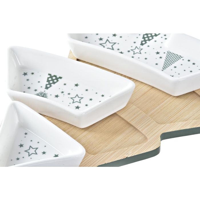 Aperitivo Navidad Tradicional DKD Home Decor Verde Blanco 27 x 3.8 x 20 cm Set de 4 1