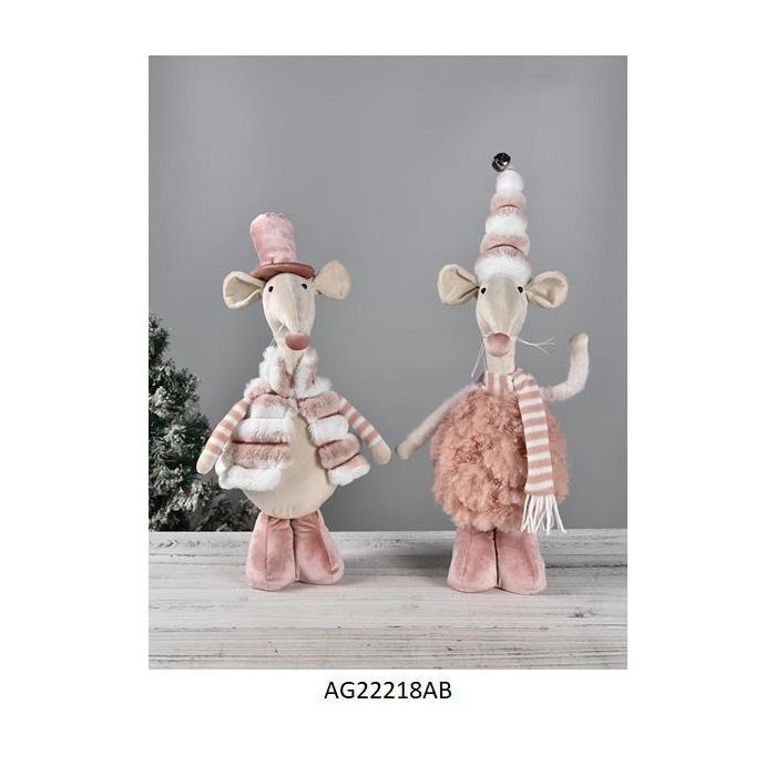 Figura Navidad Fantasia DKD Home Decor Rosa 11 x 55 x 16 cm (2 Unidades)