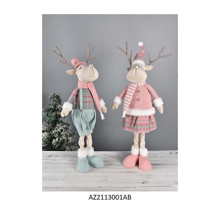 Figura Navidad Fantasia DKD Home Decor Verde Rosa 17 x 60 x 20 cm (2 Unidades)