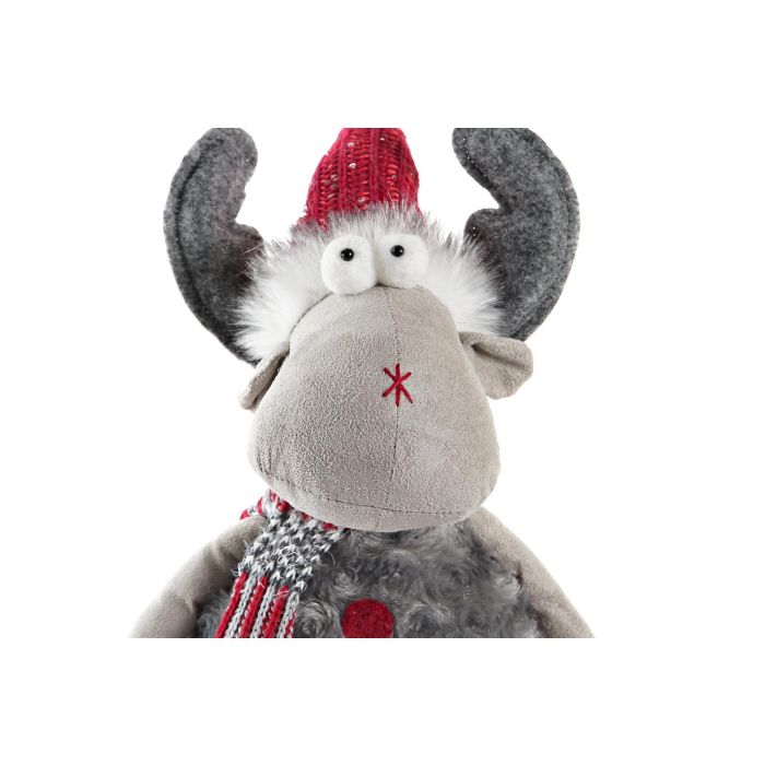 Figura Navidad Tradicional DKD Home Decor Gris Rojo 14 x 60 x 26 cm 2