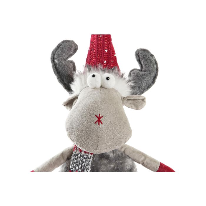 Figura Navidad Tradicional DKD Home Decor Gris Rojo 19 x 35 x 22 cm 1