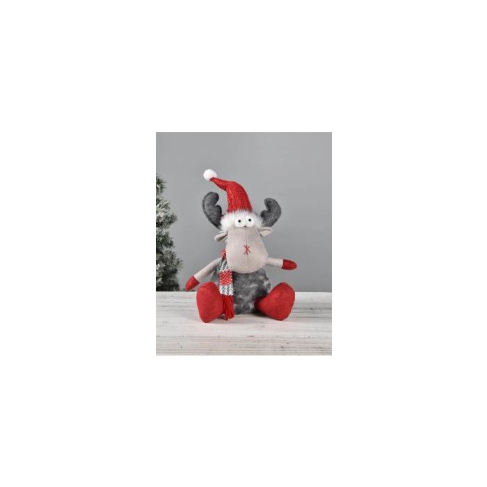 Figura Navidad Tradicional DKD Home Decor Gris Rojo 19 x 35 x 22 cm