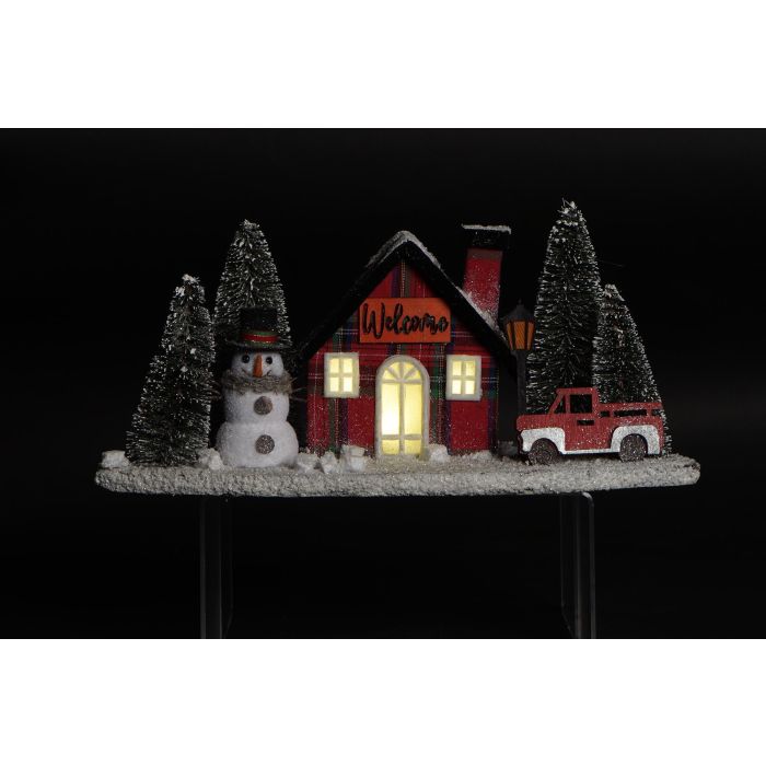 Decoracion Luminosa Navidad Alpina DKD Home Decor Rojo Negro 15 x 21 x 38 cm 1