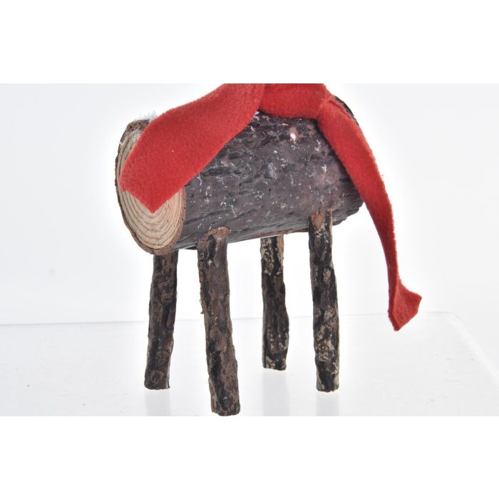 Figura Navidad Alpina DKD Home Decor Natural Rojo 9 x 23 x 10 cm (2 Unidades) 2