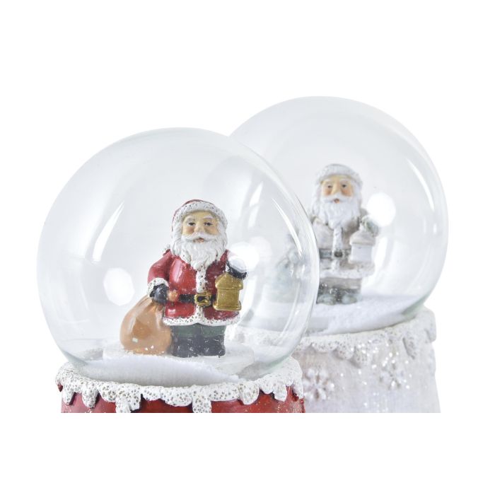 Figura Navidad Tradicional DKD Home Decor Rojo Blanco 6.5 x 8.5 x 6.5 cm (2 Unidades) 2