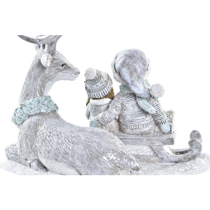 Figura Navidad Moderna DKD Home Decor Gris Blanco 11 x 16 x 17 cm 2