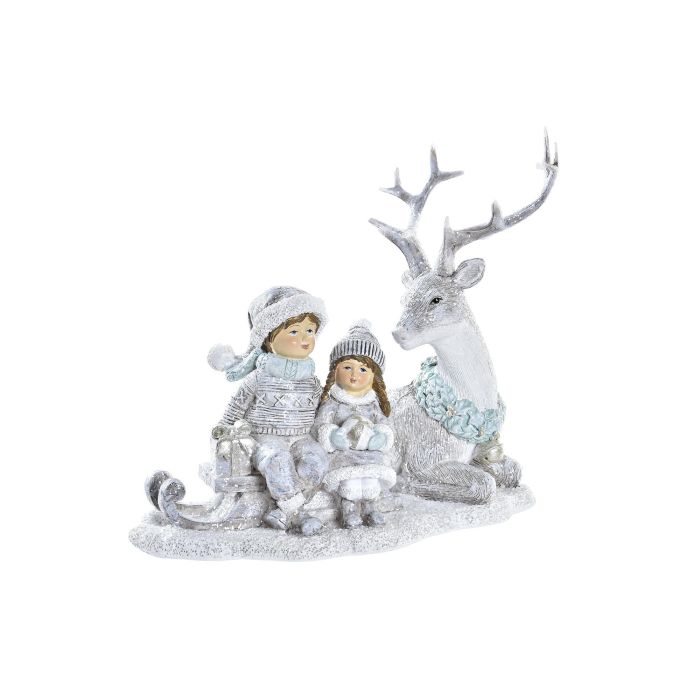 Figura Navidad Moderna DKD Home Decor Gris Blanco 11 x 16 x 17 cm