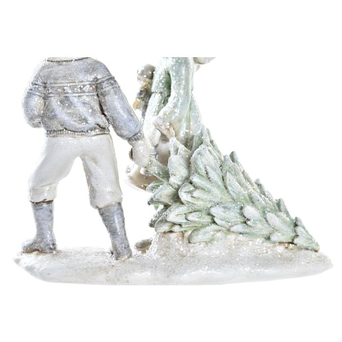 Figura Navidad Moderna DKD Home Decor Gris Verde 8 x 12 x 12 cm 2