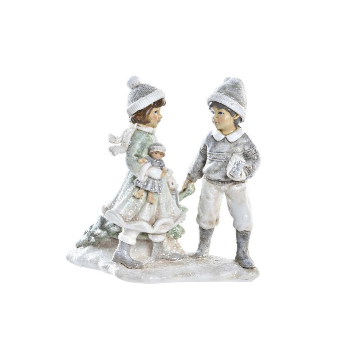 Figura Navidad Moderna DKD Home Decor Gris Verde 8 x 12 x 12 cm